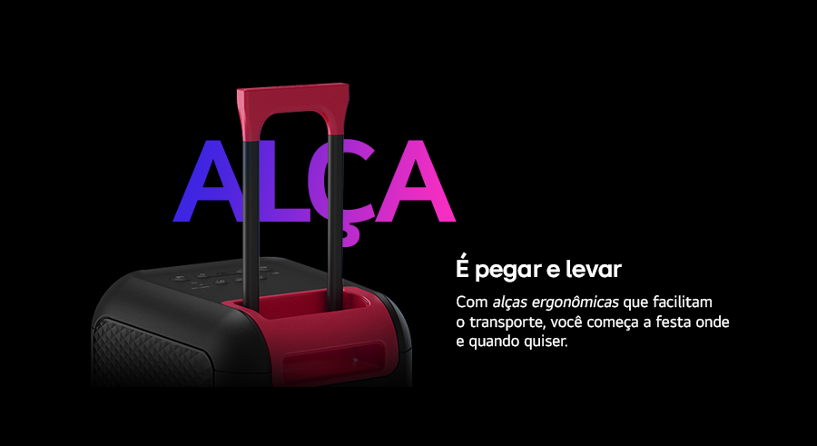 Alça ergonômica XBOOM XL7S que facilitam o transporte